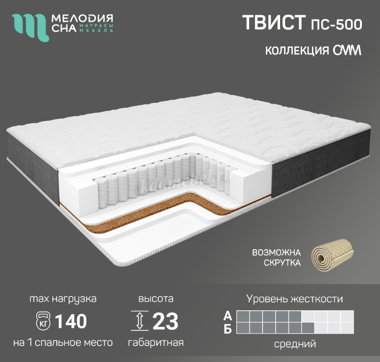 Матрас Пензоптматрас Твист ПС500 160*200 (S-скрутк
