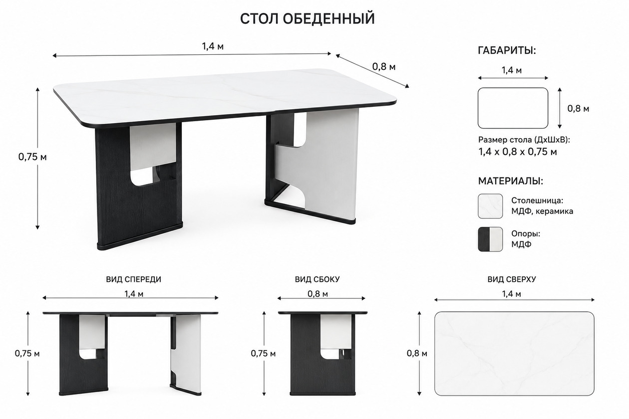 Стол NK909  1,4м*0,8м Или